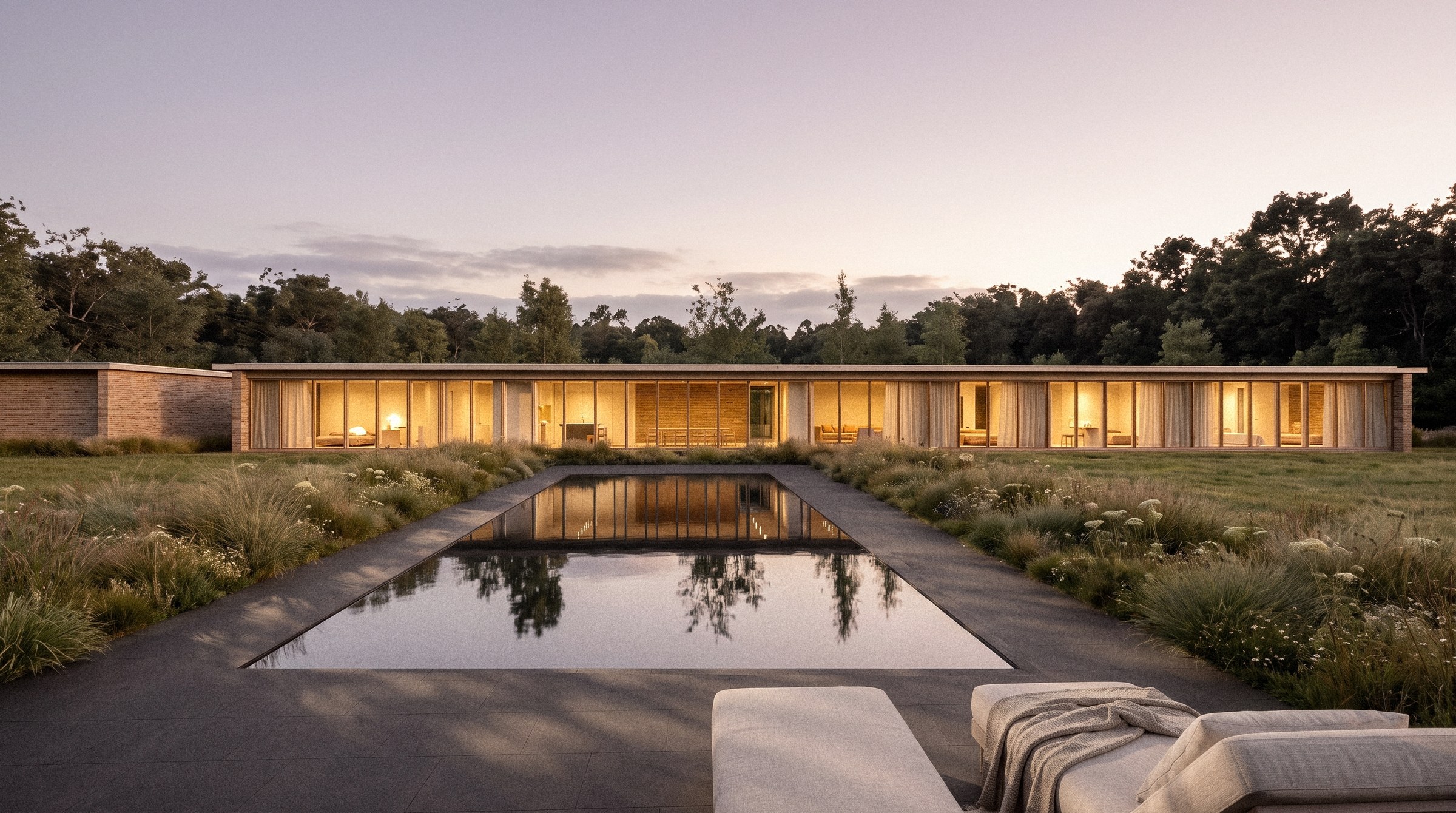 540 Hands Creek · the glasshouse and pool held within the meadow